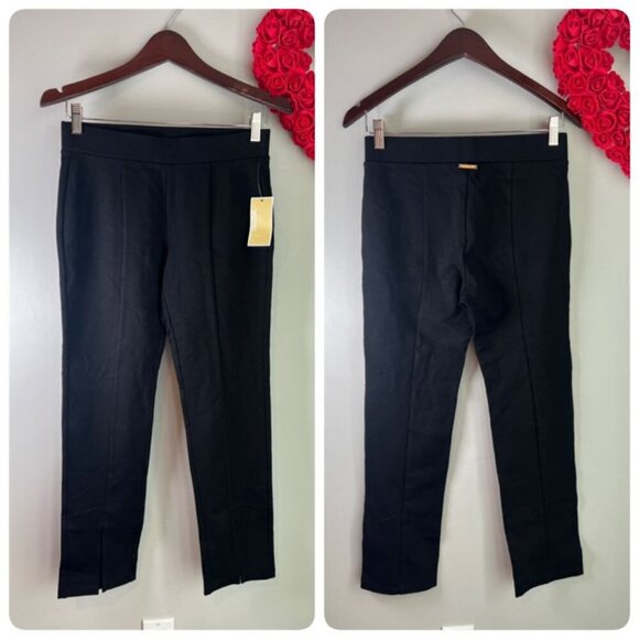 Michael Michael Kors Women's Slit-Hem Leggings PETITE SMALL Black - Picture 2 of 10